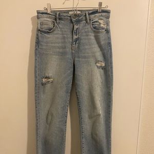 EUC CJLA Chrissy Distressed Straight Leg Jeans in Light Wash Size 1